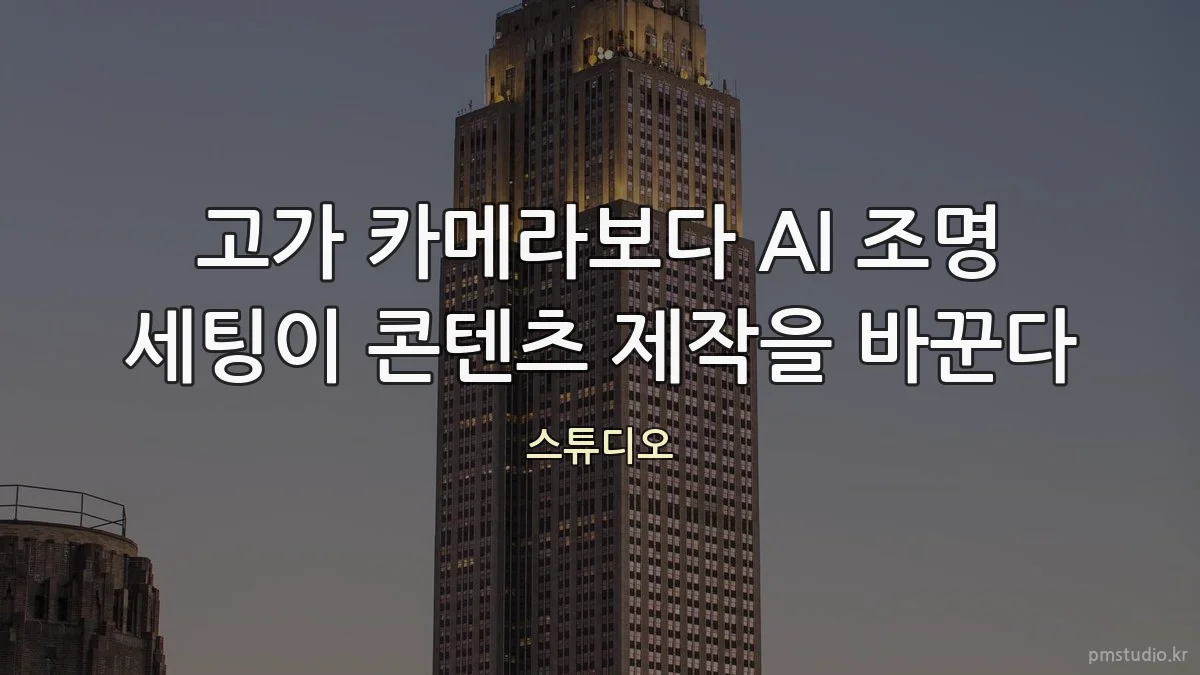 고가 카메라보다 AI 조명 세팅이 콘텐츠 제작을 바꾼다