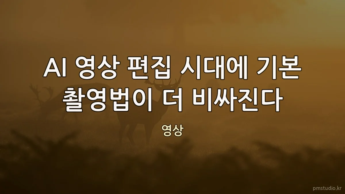 AI 영상 편집 시대에 기본 촬영법이 더 비싸진다