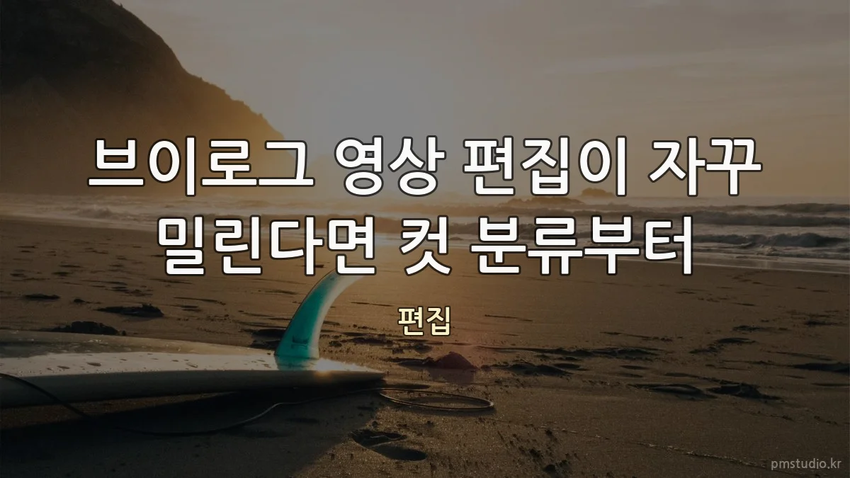 브이로그 영상 편집이 자꾸 밀린다면 컷 분류부터