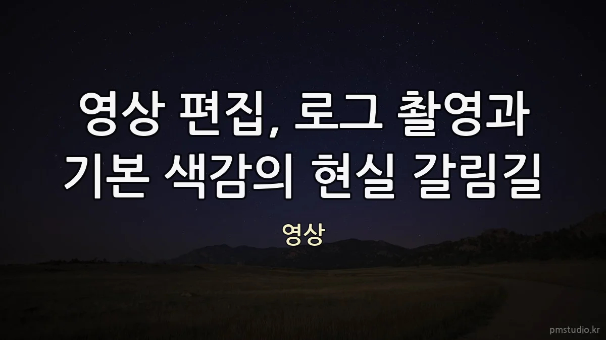 영상 편집, 로그 촬영과 기본 색감의 현실 갈림길
