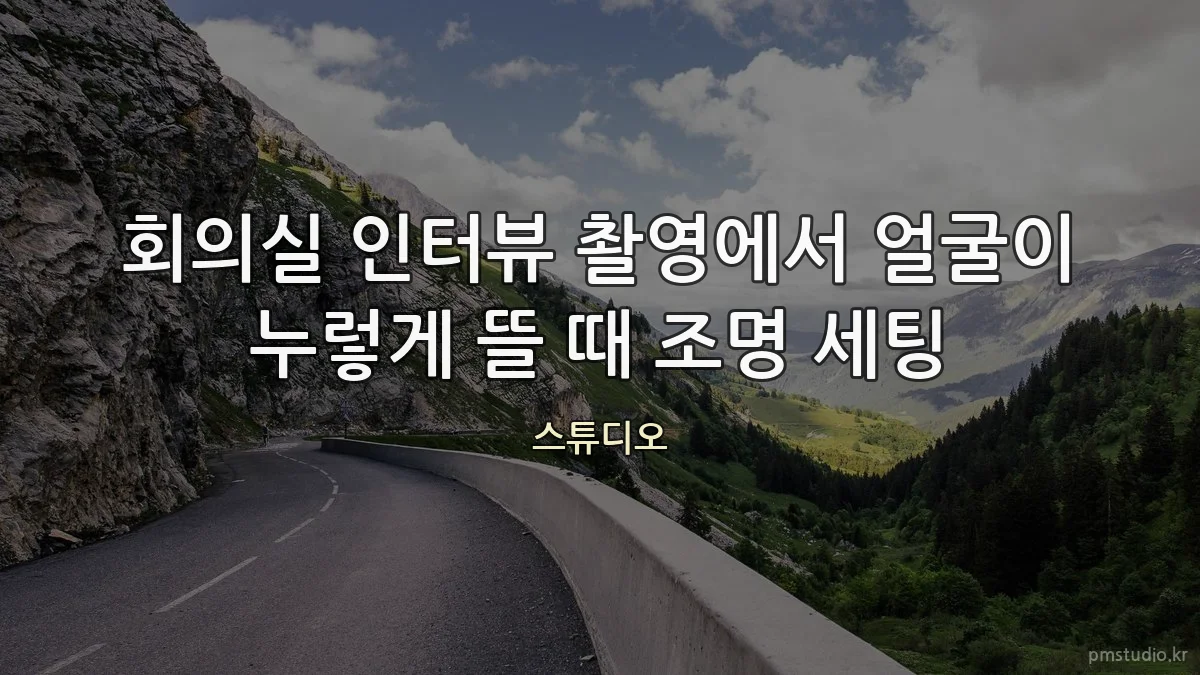 회의실 인터뷰 촬영에서 얼굴이 누렇게 뜰 때 조명 세팅