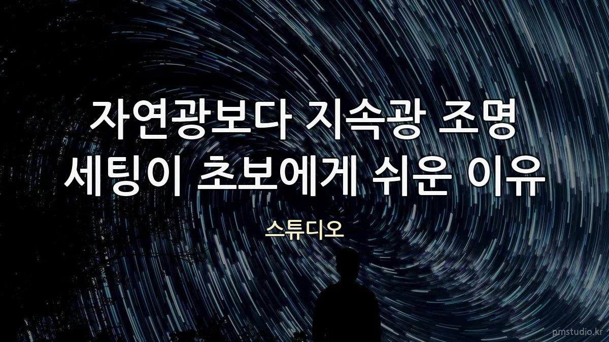 자연광보다 지속광 조명 세팅이 초보에게 쉬운 이유