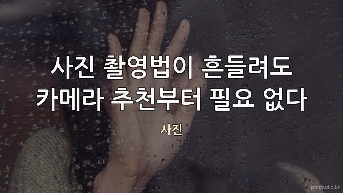 사진 촬영법이 흔들려도 카메라 추천부터 필요 없다