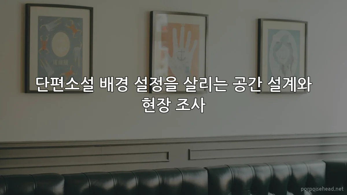 단편소설 배경 설정을 살리는 공간 설계와 현장 조사