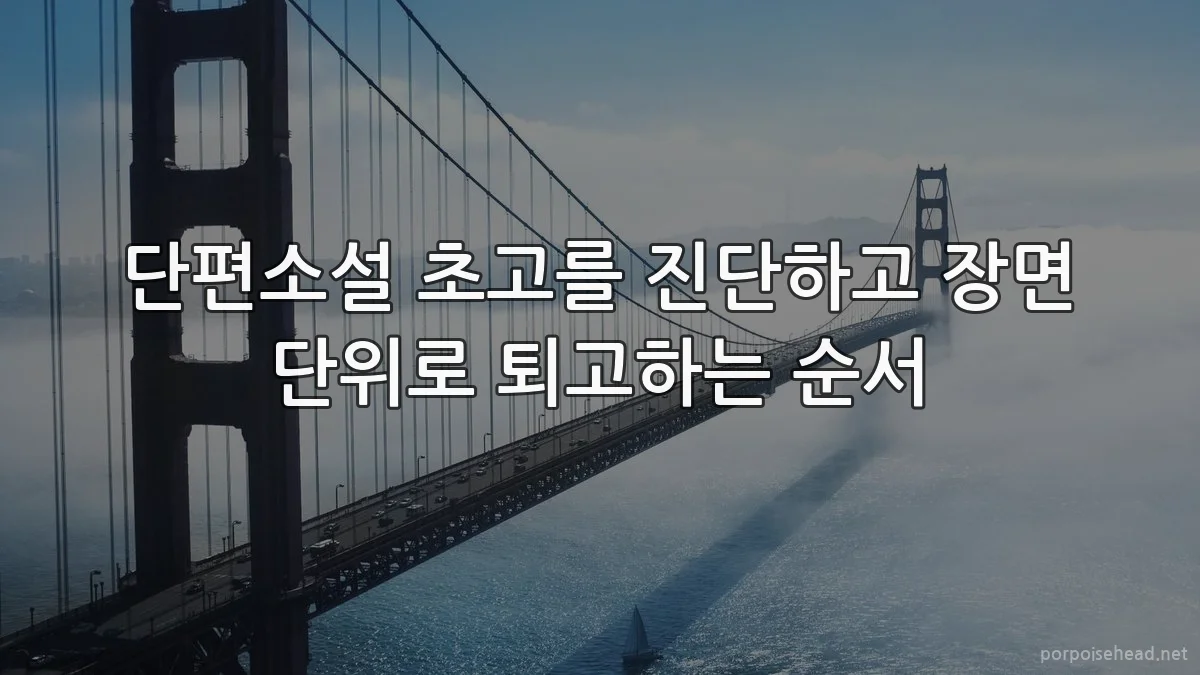 단편소설 초고를 진단하고 장면 단위로 퇴고하는 순서