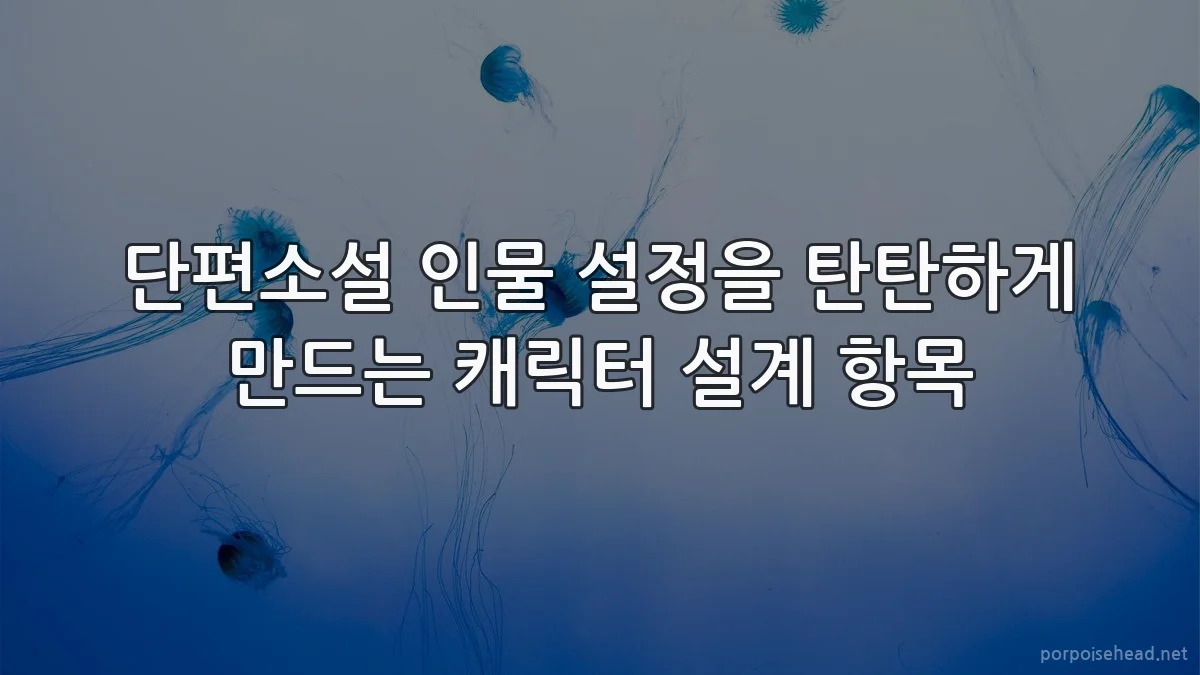 단편소설 인물 설정을 탄탄하게 만드는 캐릭터 설계 항목