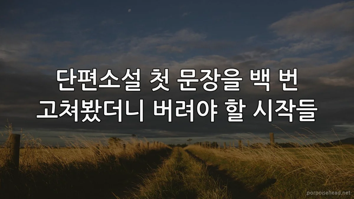 단편소설 첫 문장을 백 번 고쳐봤더니 버려야 할 시작들