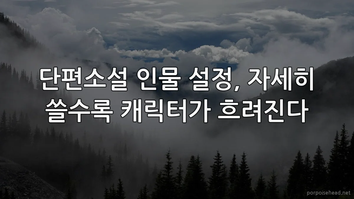 단편소설 인물 설정, 자세히 쓸수록 캐릭터가 흐려진다