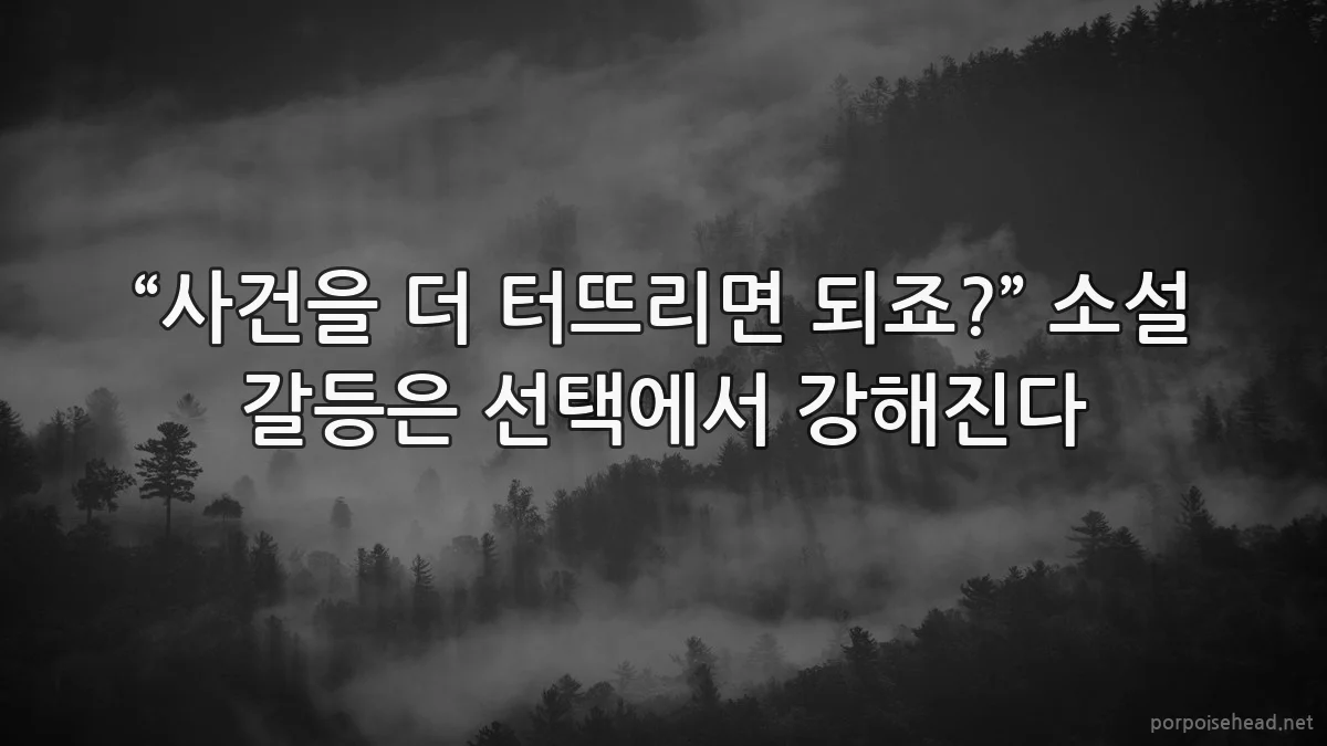“사건을 더 터뜨리면 되죠?” 소설 갈등은 선택에서 강해진다