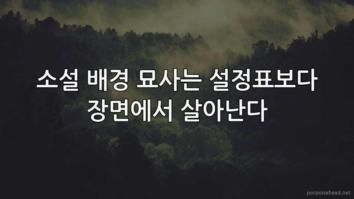 소설 배경 묘사는 설정표보다 장면에서 살아난다
