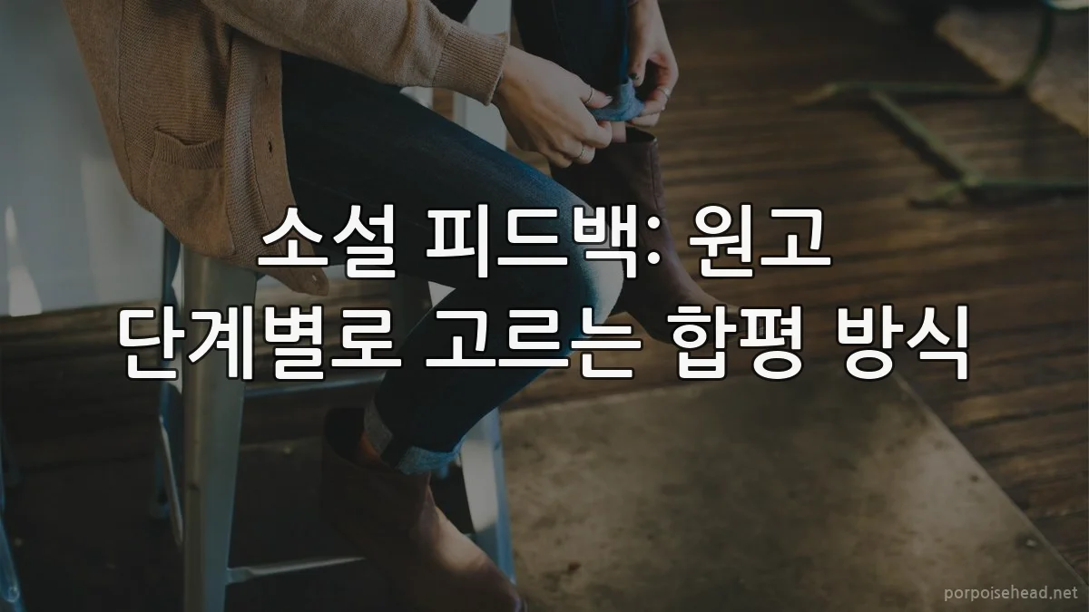 소설 피드백: 원고 단계별로 고르는 합평 방식