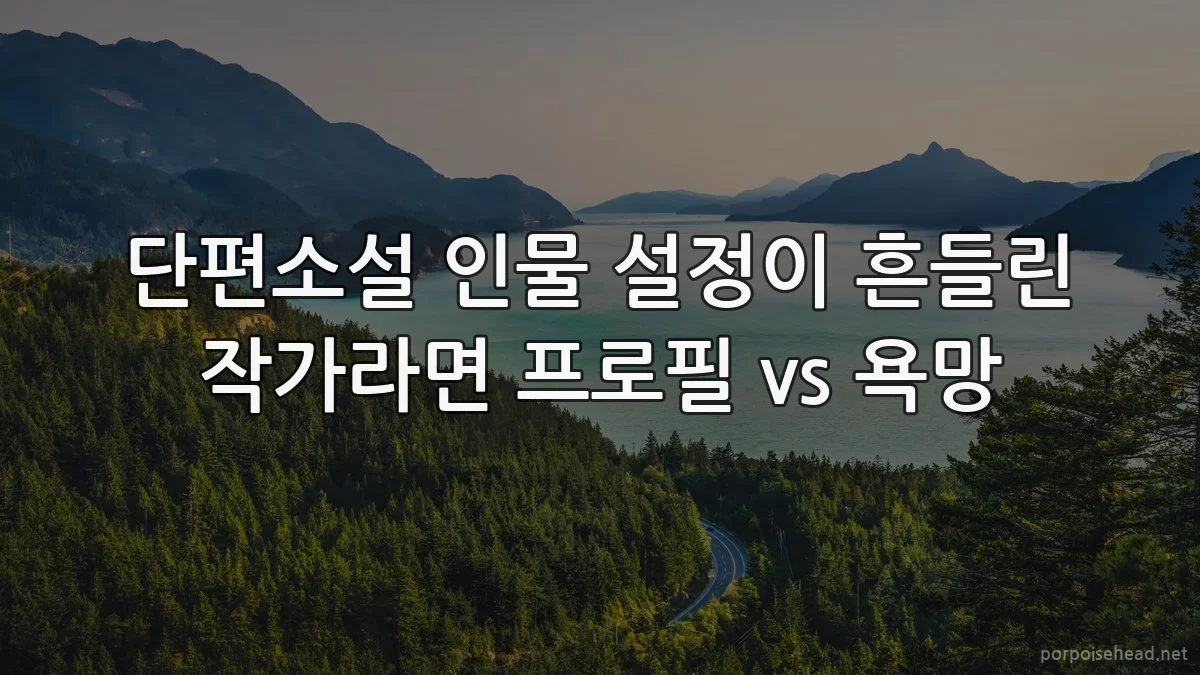 단편소설 인물 설정이 흔들린 작가라면 프로필 vs 욕망