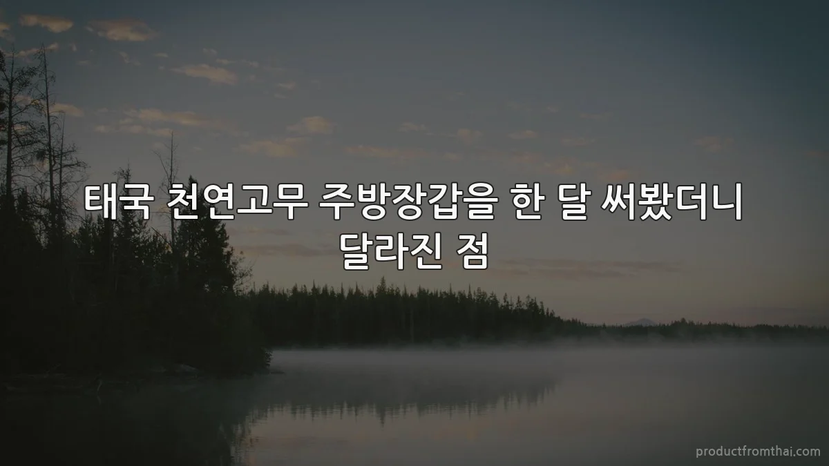 태국 천연고무 주방장갑을 한 달 써봤더니 달라진 점