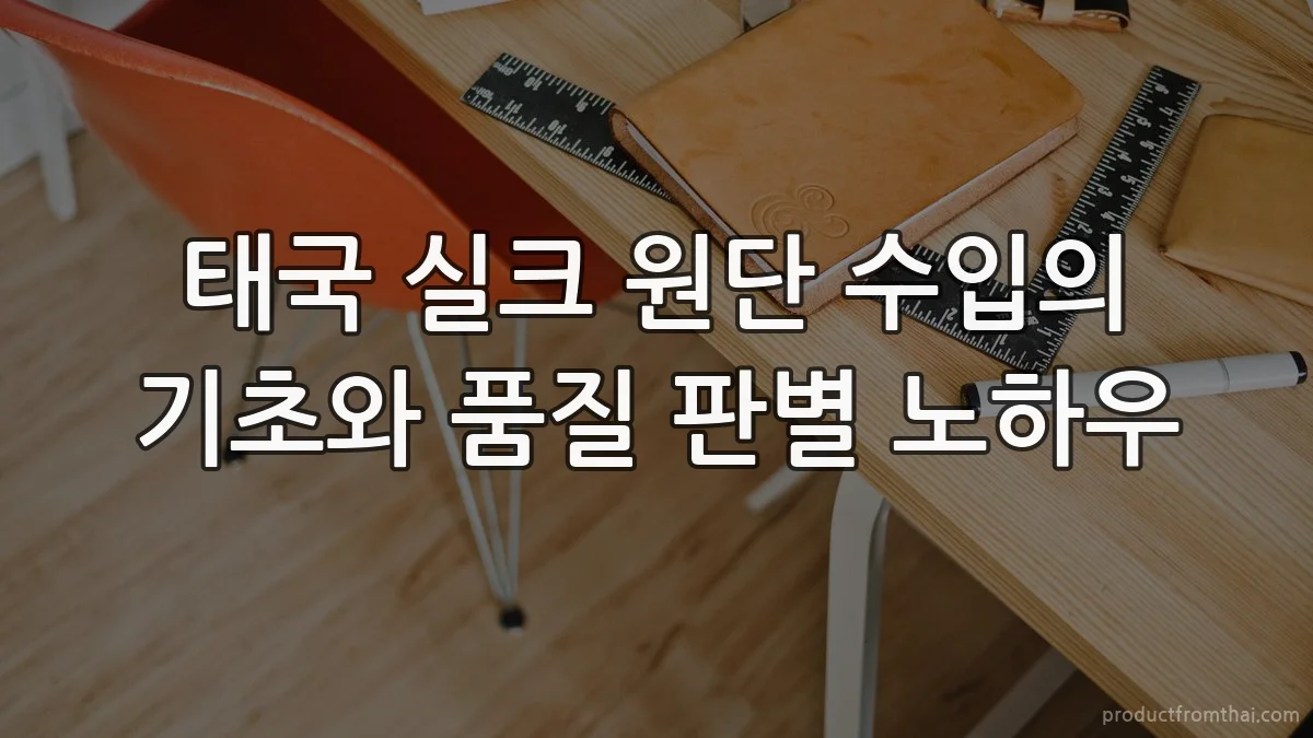 태국 실크 원단 수입의 기초와 품질 판별 노하우