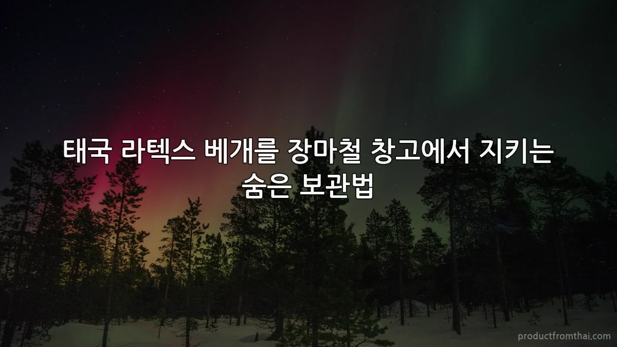 태국 라텍스 베개를 장마철 창고에서 지키는 숨은 보관법