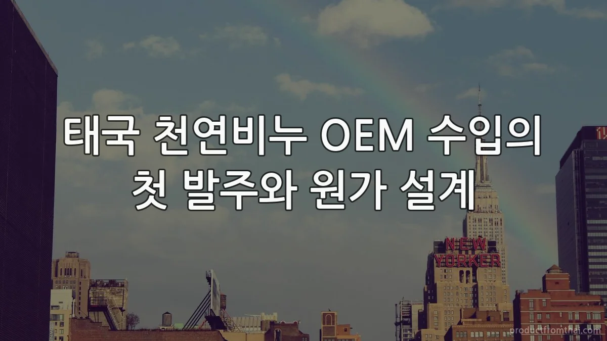 태국 천연비누 OEM 수입의 첫 발주와 원가 설계