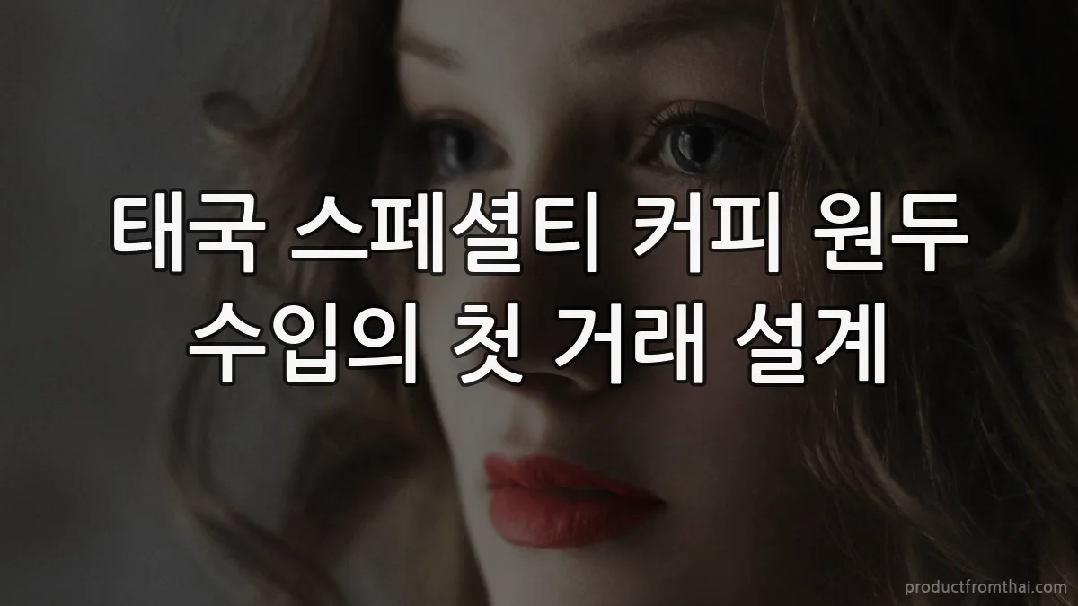 태국 스페셜티 커피 원두 수입의 첫 거래 설계