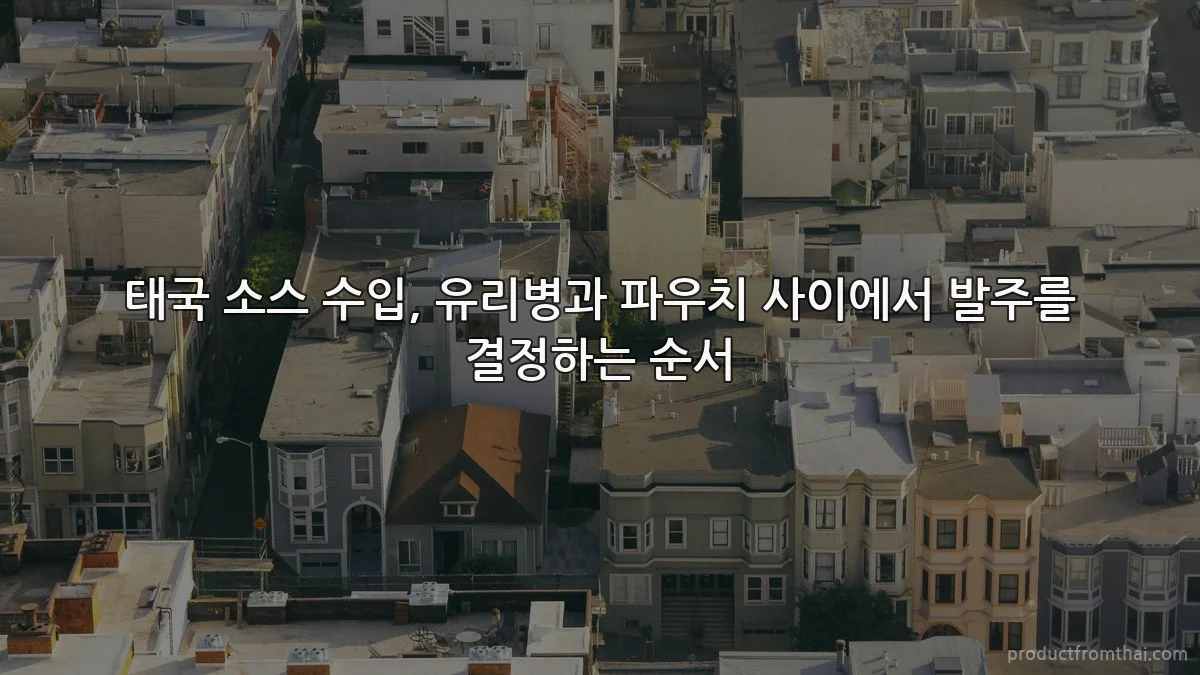태국 소스 수입, 유리병과 파우치 사이에서 발주를 결정하는 순서