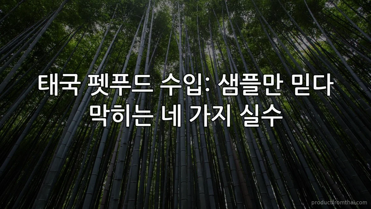 태국 펫푸드 수입: 샘플만 믿다 막히는 네 가지 실수