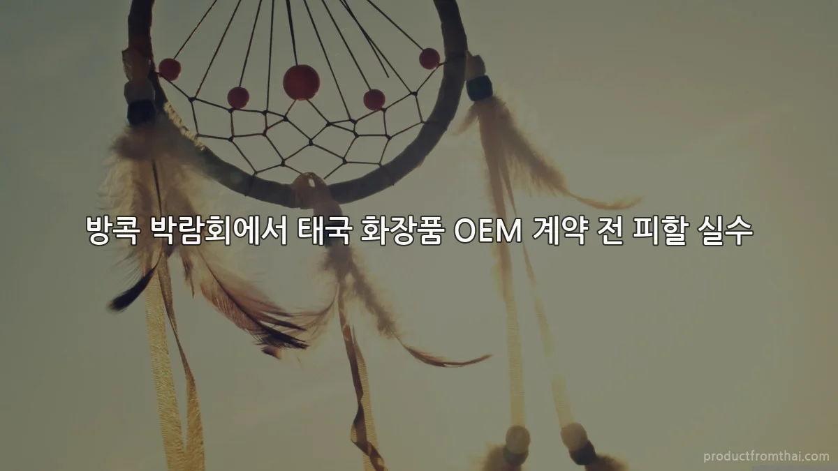 방콕 박람회에서 태국 화장품 OEM 계약 전 피할 실수