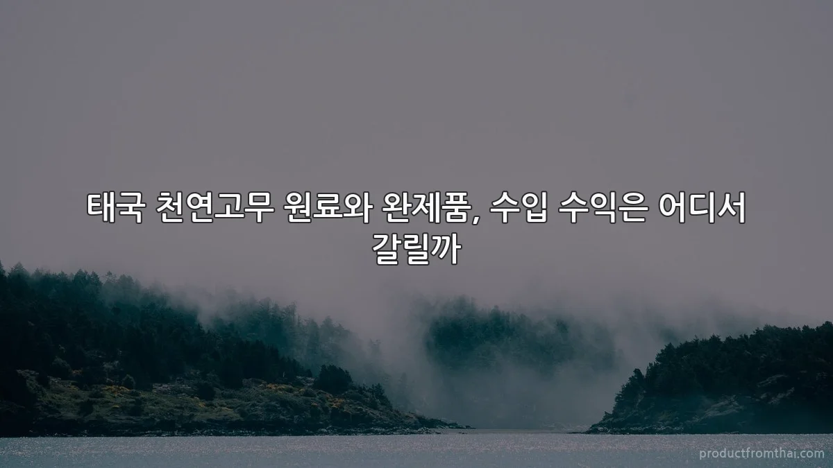 태국 천연고무 원료와 완제품, 수입 수익은 어디서 갈릴까