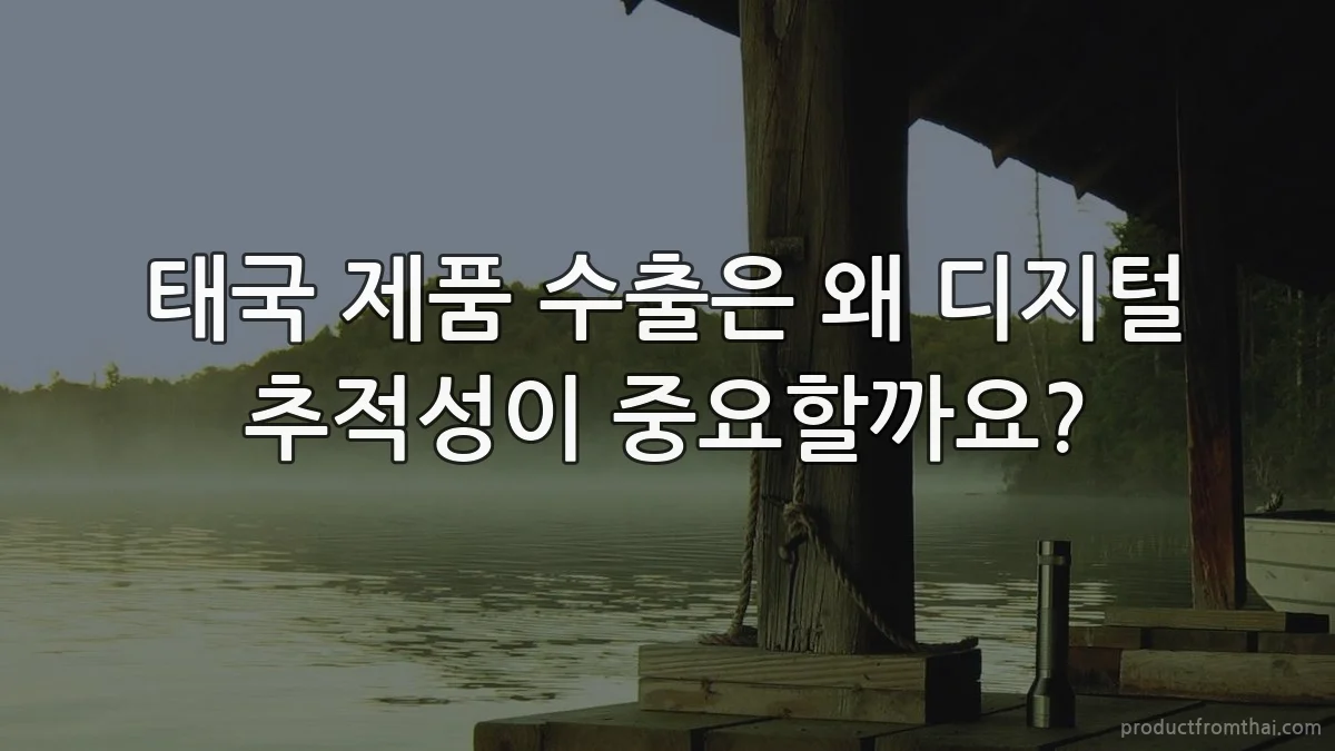 태국 제품 수출은 왜 디지털 추적성이 중요할까요?