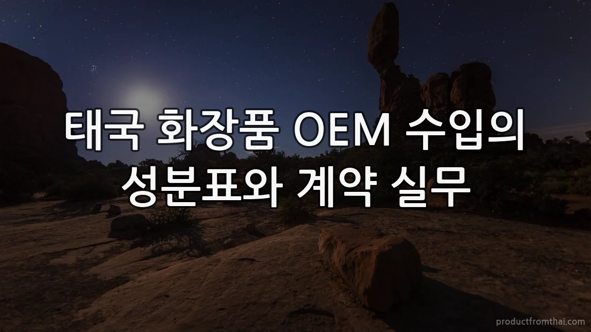 태국 화장품 OEM 수입의 성분표와 계약 실무