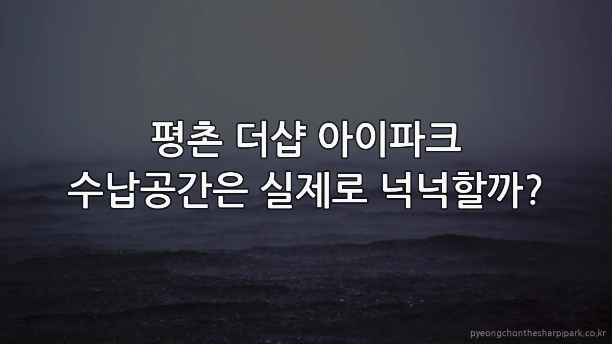평촌 더샵 아이파크 수납공간은 실제로 넉넉할까?