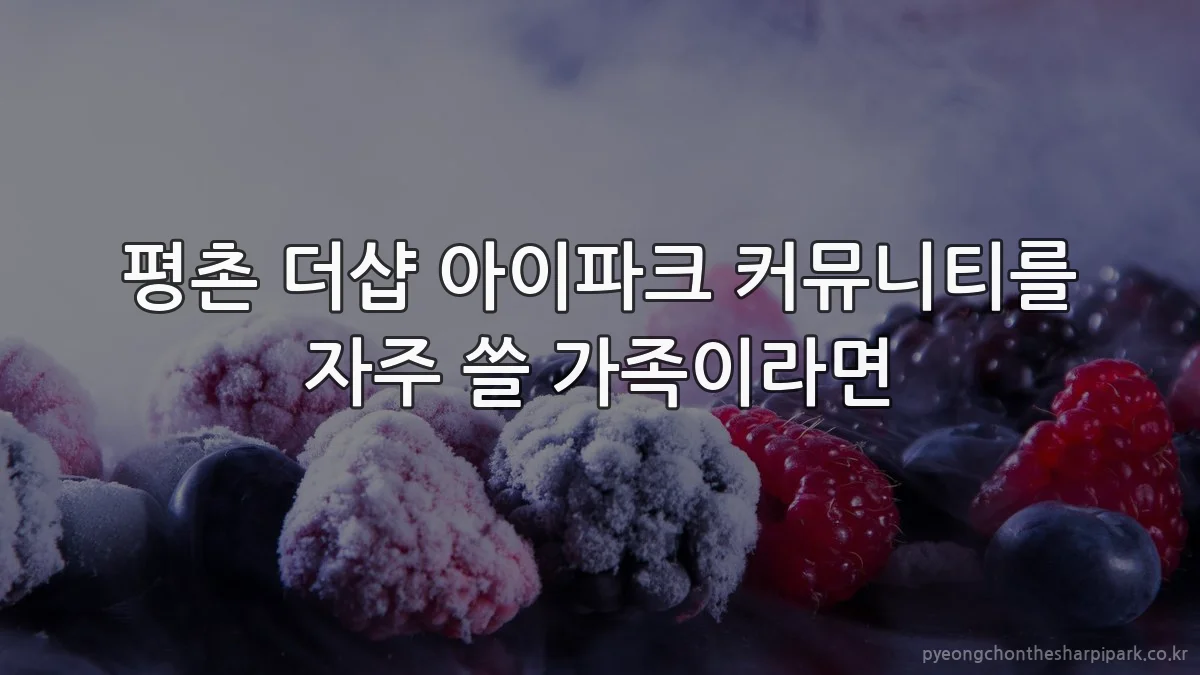 평촌 더샵 아이파크 커뮤니티를 자주 쓸 가족이라면