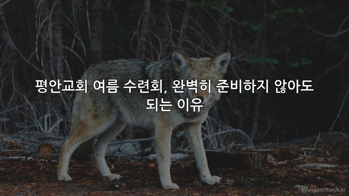 평안교회 여름 수련회, 완벽히 준비하지 않아도 되는 이유