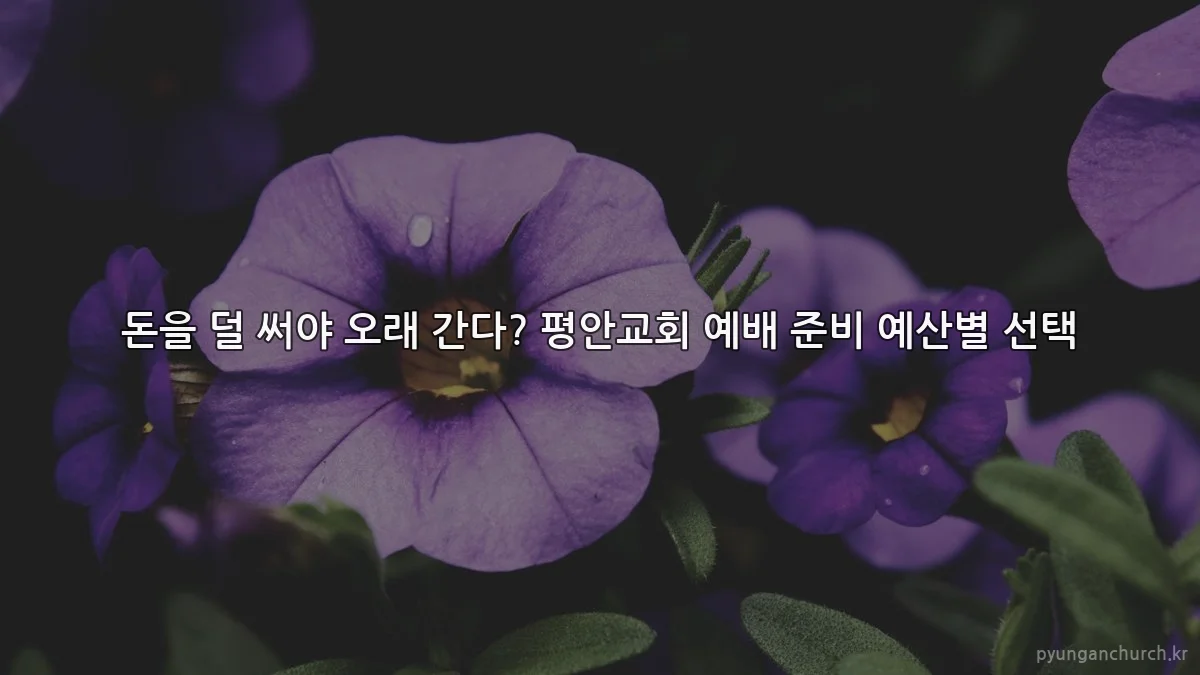 돈을 덜 써야 오래 간다? 평안교회 예배 준비 예산별 선택