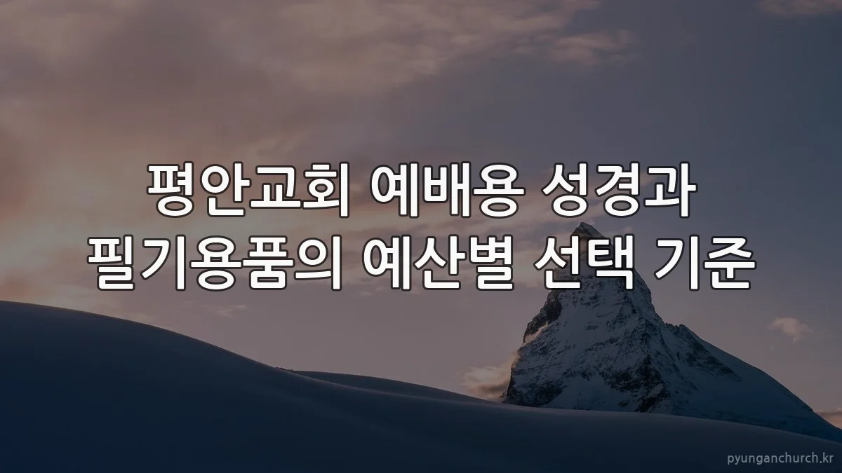 평안교회 예배용 성경과 필기용품의 예산별 선택 기준