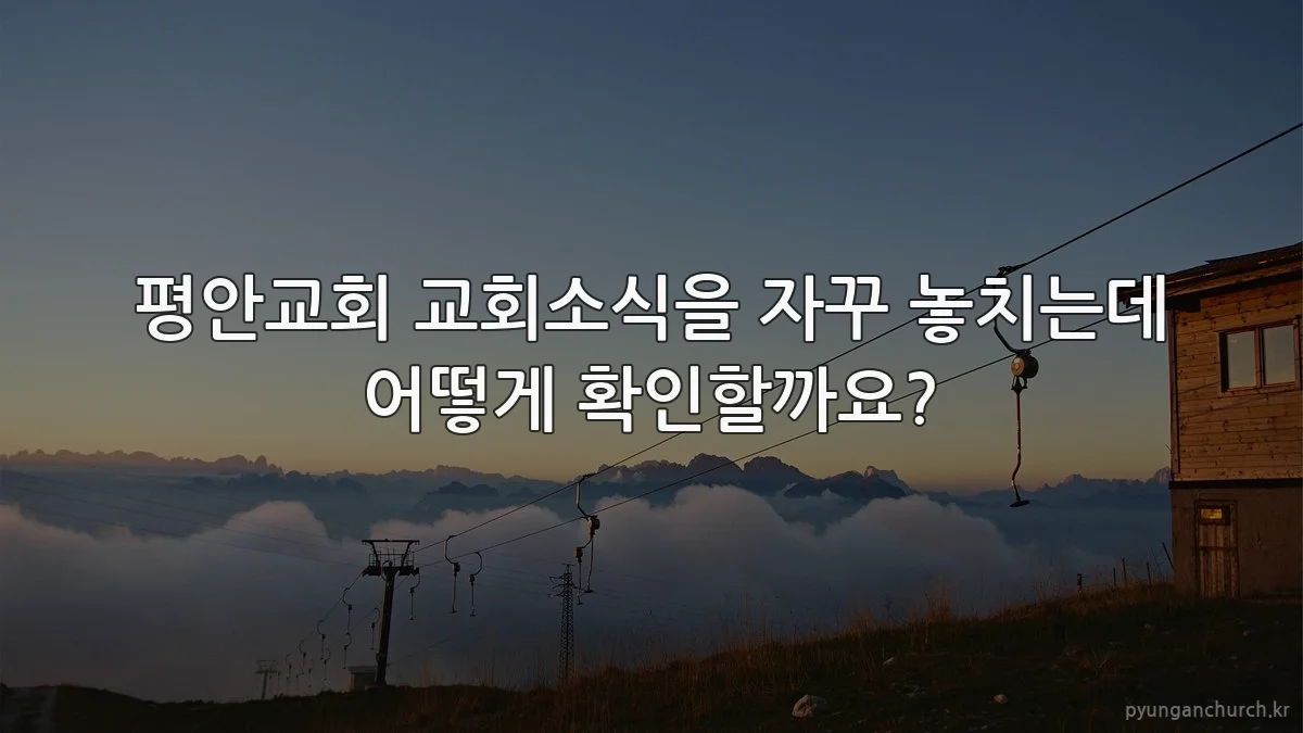 평안교회 교회소식을 자꾸 놓치는데 어떻게 확인할까요?
