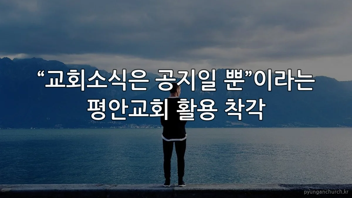 “교회소식은 공지일 뿐”이라는 평안교회 활용 착각