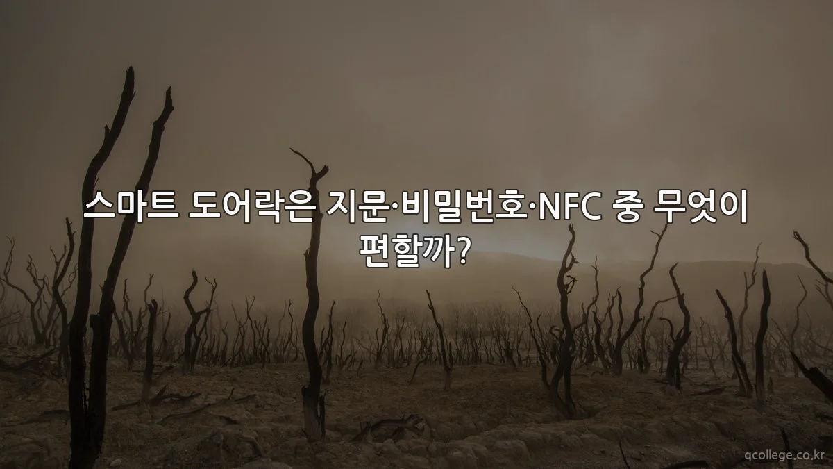 스마트 도어락은 지문·비밀번호·NFC 중 무엇이 편할까?
