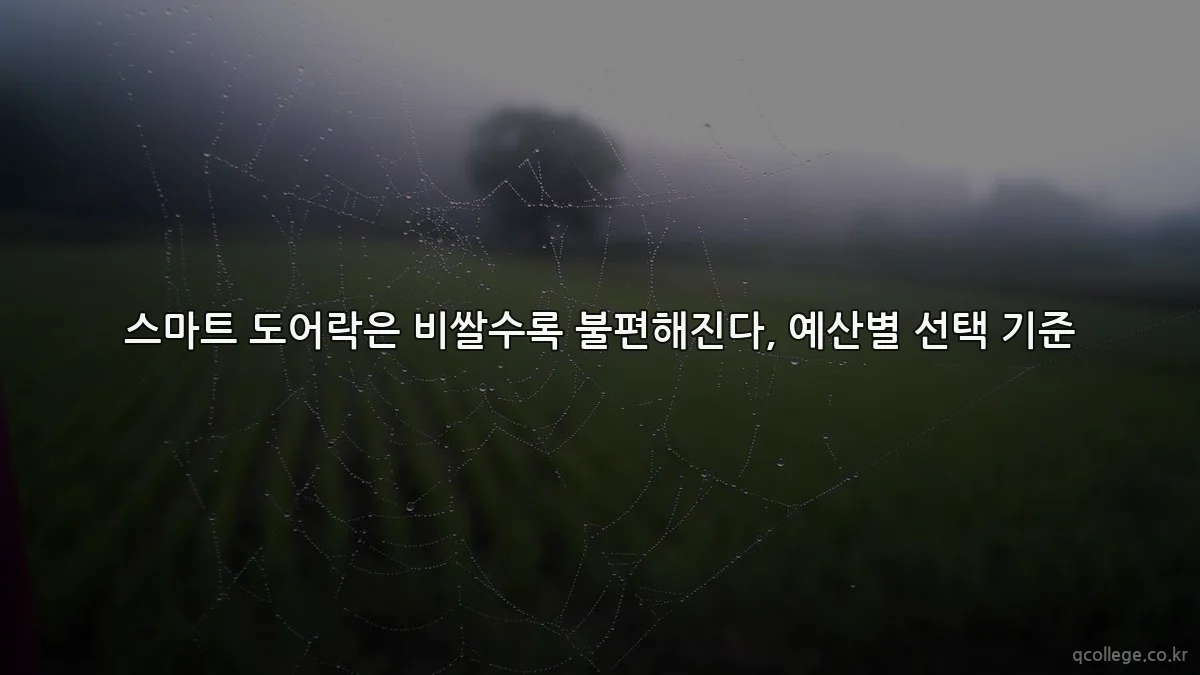 스마트 도어락은 비쌀수록 불편해진다, 예산별 선택 기준
