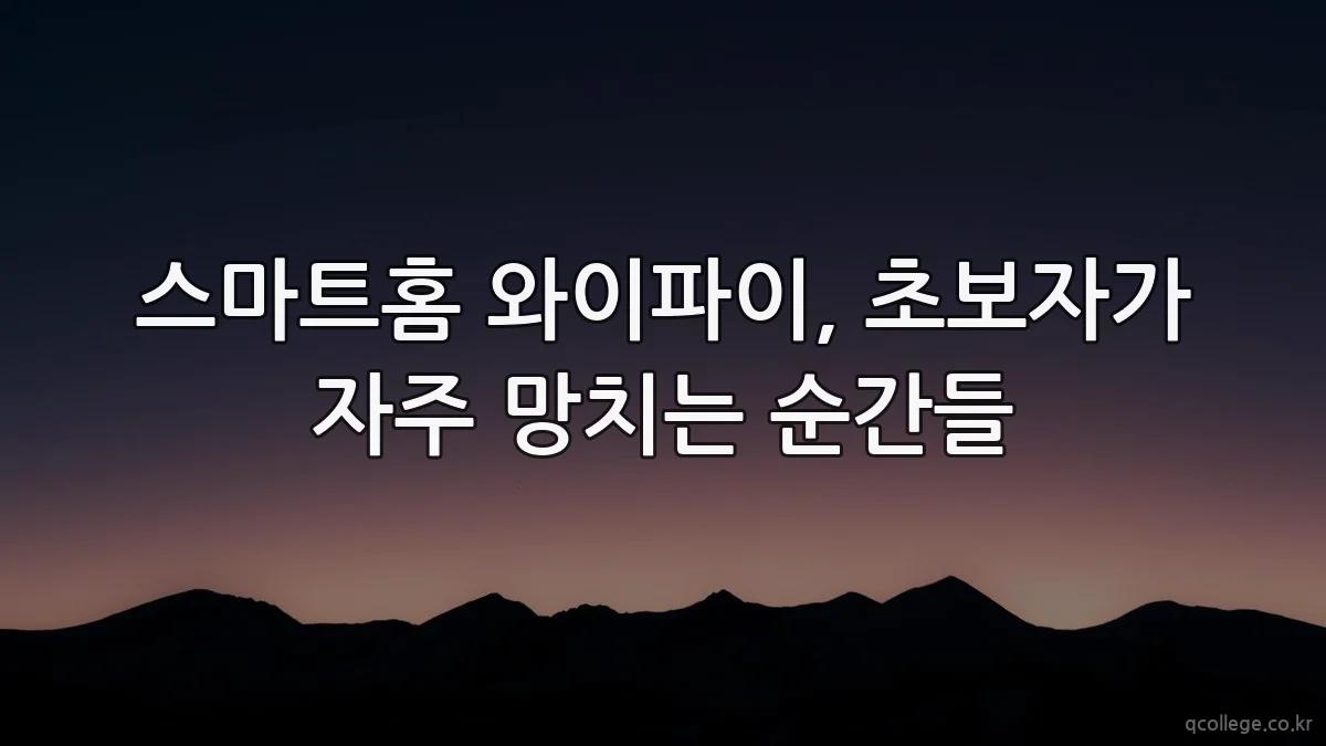 스마트홈 와이파이, 초보자가 자주 망치는 순간들