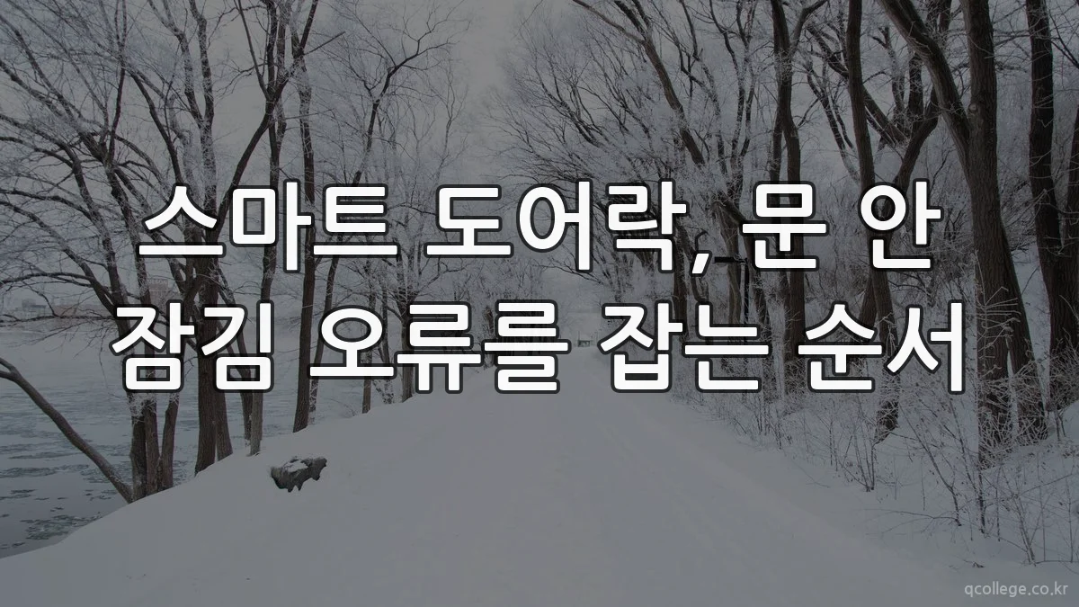 스마트 도어락, 문 안 잠김 오류를 잡는 순서