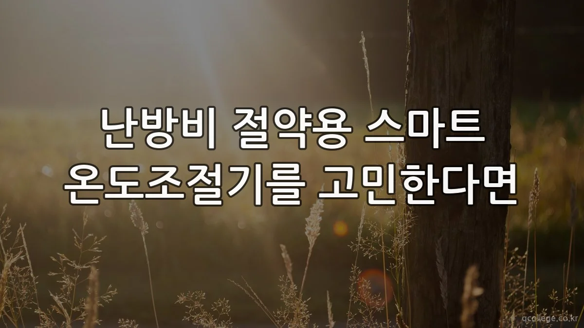 난방비 절약용 스마트 온도조절기를 고민한다면
