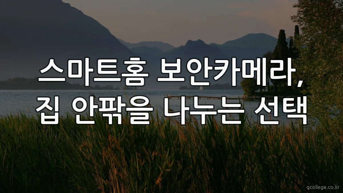 스마트홈 보안카메라, 집 안팎을 나누는 선택