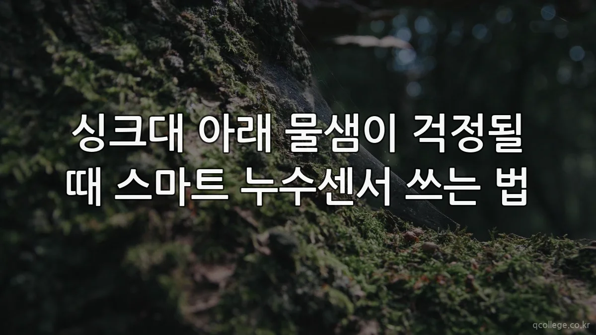 싱크대 아래 물샘이 걱정될 때 스마트 누수센서 쓰는 법