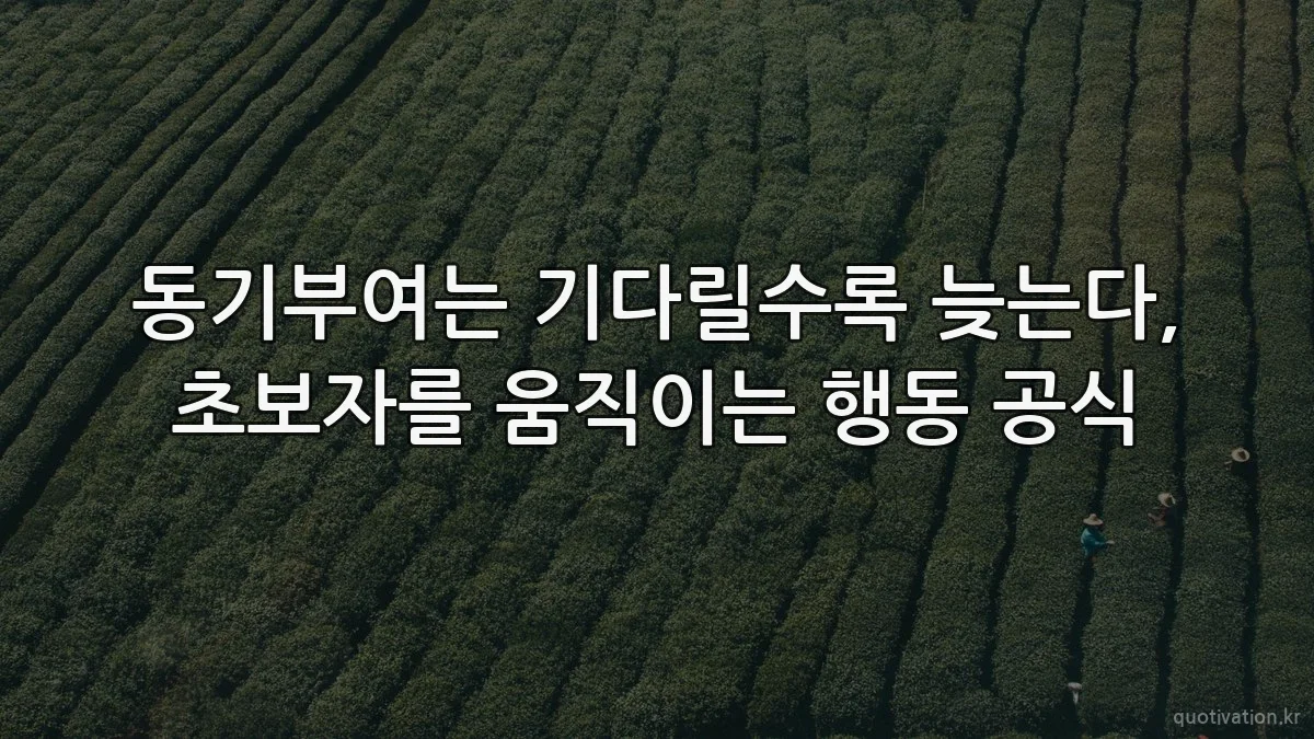 동기부여는 기다릴수록 늦는다, 초보자를 움직이는 행동 공식
