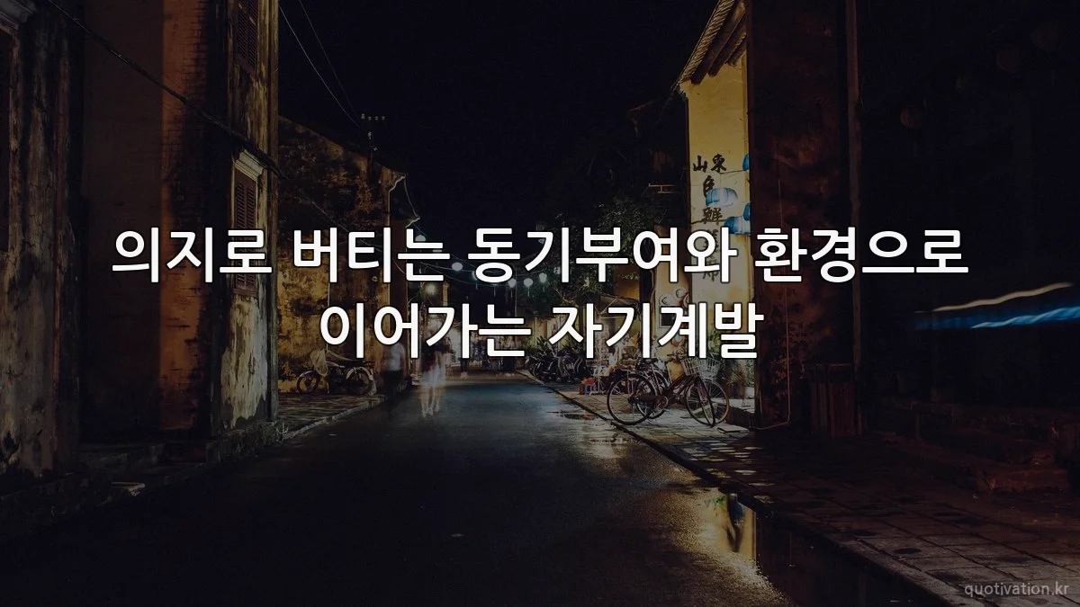 의지로 버티는 동기부여와 환경으로 이어가는 자기계발
