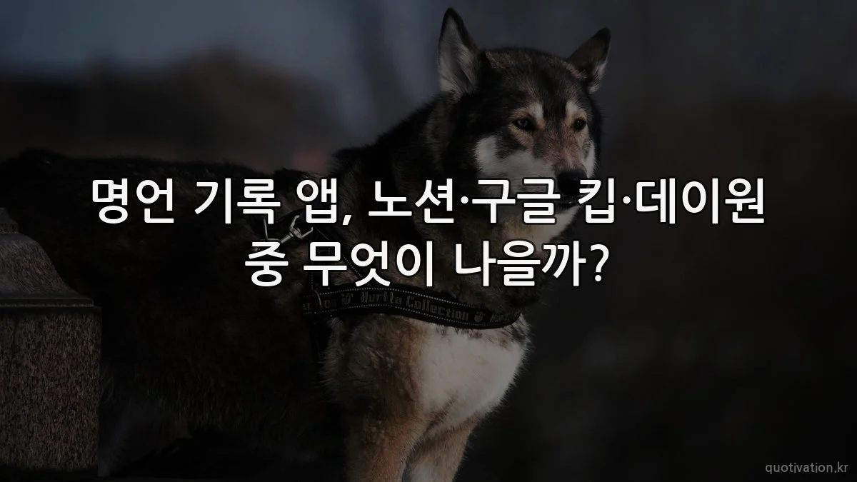 명언 기록 앱, 노션·구글 킵·데이원 중 무엇이 나을까?