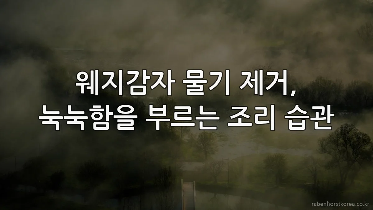 웨지감자 물기 제거, 눅눅함을 부르는 조리 습관