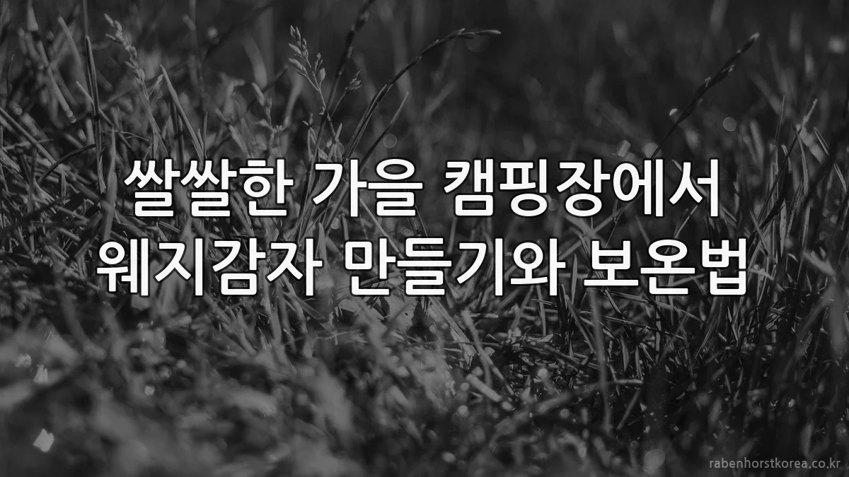 쌀쌀한 가을 캠핑장에서 웨지감자 만들기와 보온법