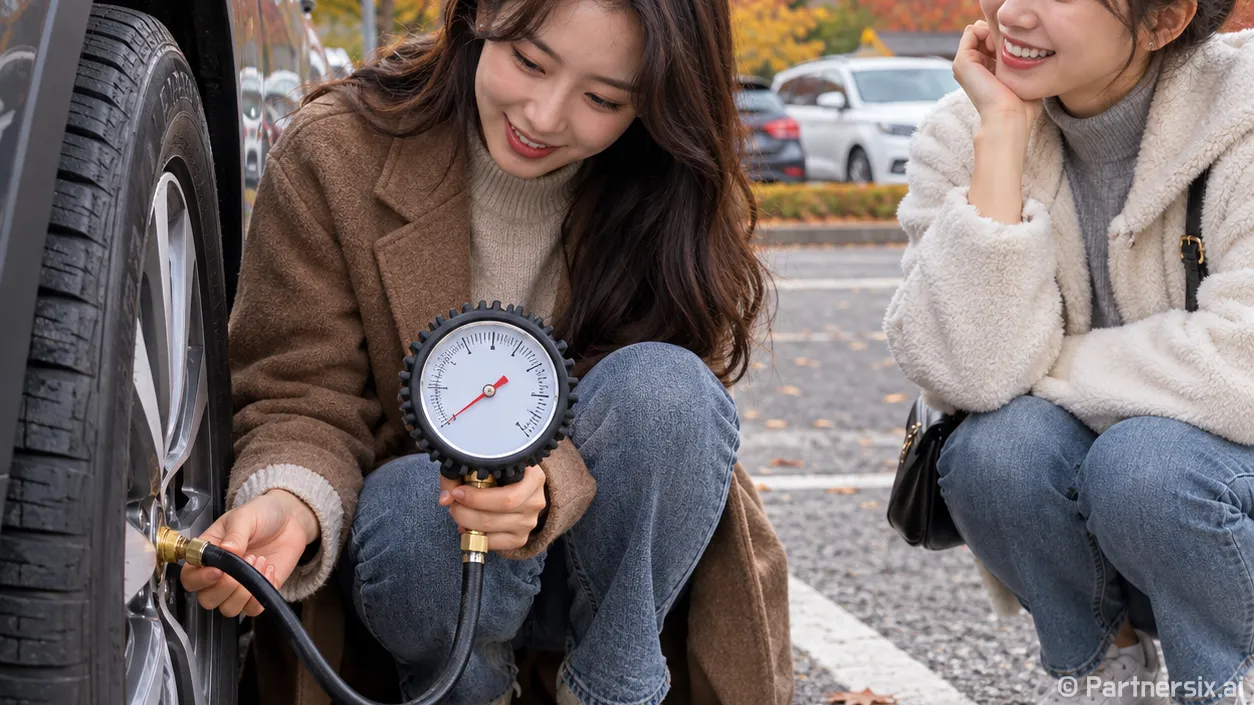 겨울 타이어 공기압 수치 제대로 맞추는 방법