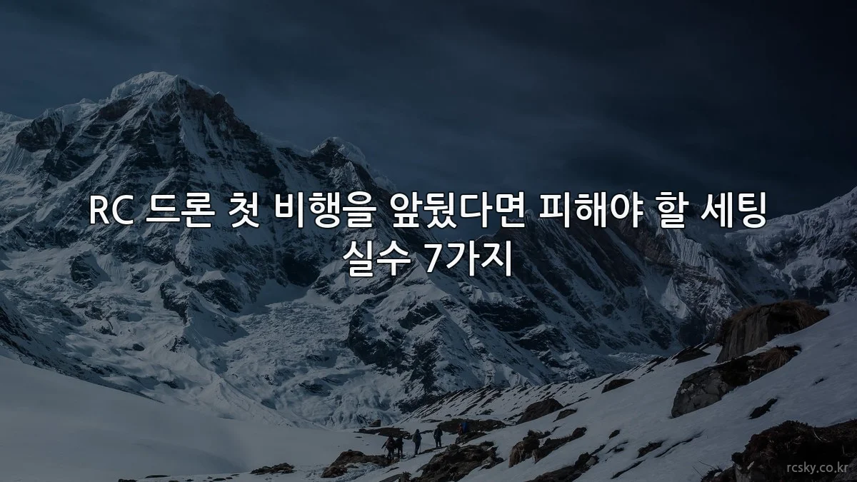 RC 드론 첫 비행을 앞뒀다면 피해야 할 세팅 실수 7가지