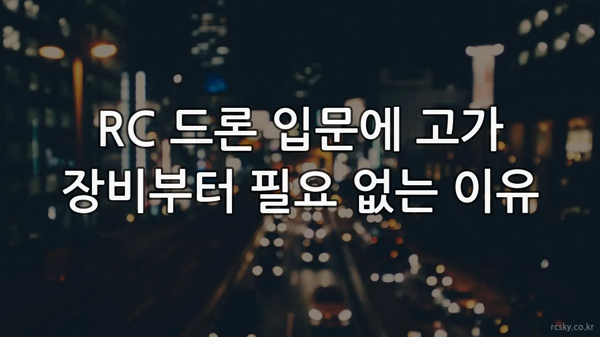 RC 드론 입문에 고가 장비부터 필요 없는 이유