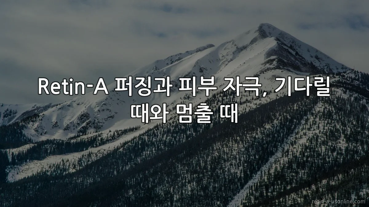 Retin-A 퍼징과 피부 자극, 기다릴 때와 멈출 때